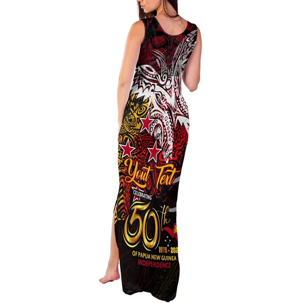 PNG 1975 - 2025 Tank Maxi Dress Papua New Guinea 50th Independence Anniversary DT02 - Polynesian Pride