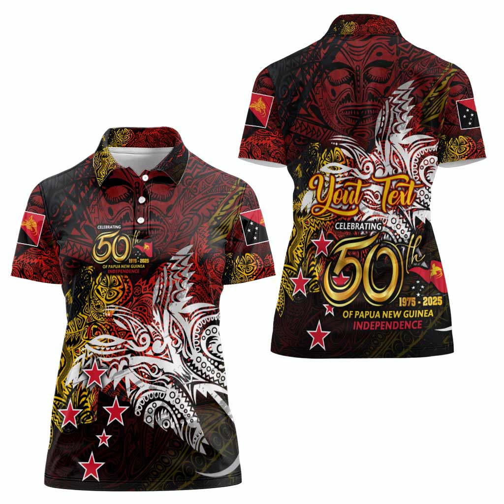 PNG 1975 - 2025 Women Polo Shirt Papua New Guinea 50th Independence Anniversary