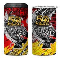 Papua New Guinea 50th Independence Day 4 in 1 Can Cooler Tumbler Celebrate Our History, Inspire Our Future DT02 One Size: 16 oz Art - Polynesian Pride