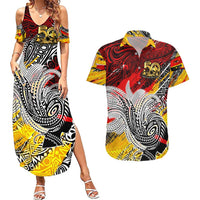 Papua New Guinea 50th Independence Day Couples Matching Summer Maxi Dress and Hawaiian Shirt Celebrate Our History, Inspire Our Future DT02 Art - Polynesian Pride
