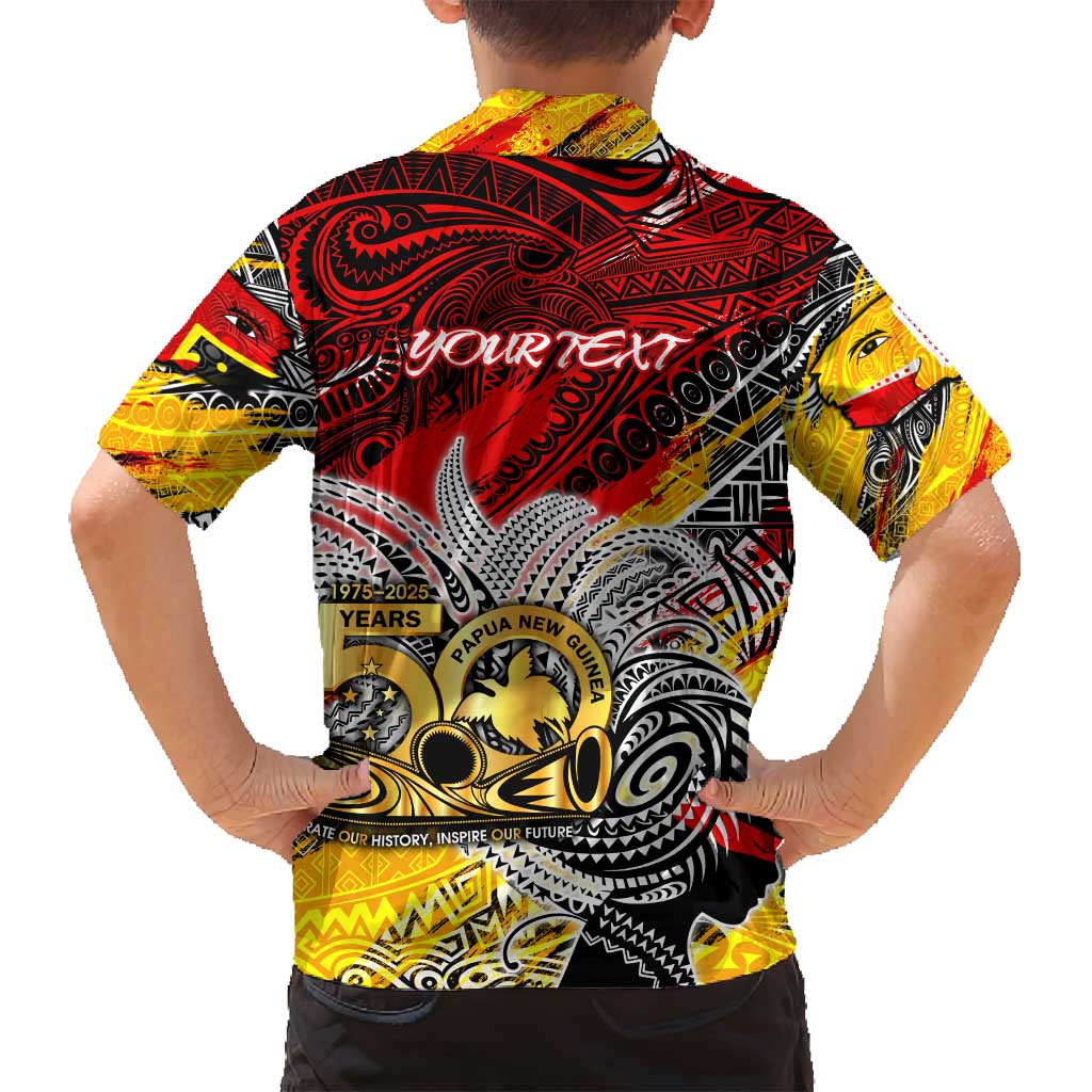 Papua New Guinea 50th Independence Day Family Matching Off Shoulder Maxi Dress and Hawaiian Shirt Celebrate Our History, Inspire Our Future DT02 - Polynesian Pride