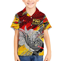 Papua New Guinea 50th Independence Day Family Matching Off Shoulder Short Dress and Hawaiian Shirt Celebrate Our History, Inspire Our Future DT02 Son's Shirt Art - Polynesian Pride