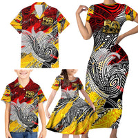 Papua New Guinea 50th Independence Day Family Matching Short Sleeve Bodycon Dress and Hawaiian Shirt Celebrate Our History, Inspire Our Future DT02 - Polynesian Pride