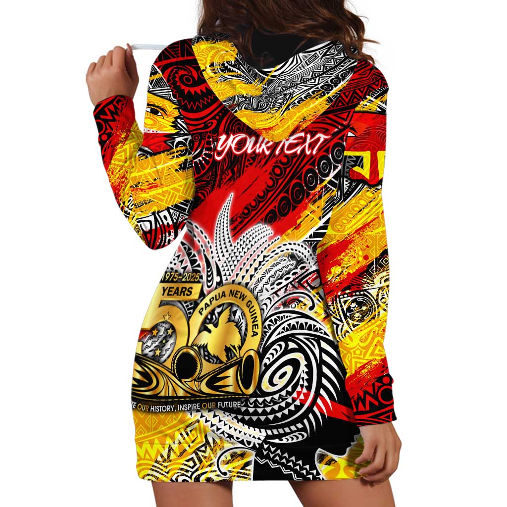 Papua New Guinea 50th Independence Day Hoodie Dress Celebrate Our History, Inspire Our Future DT02 - Polynesian Pride