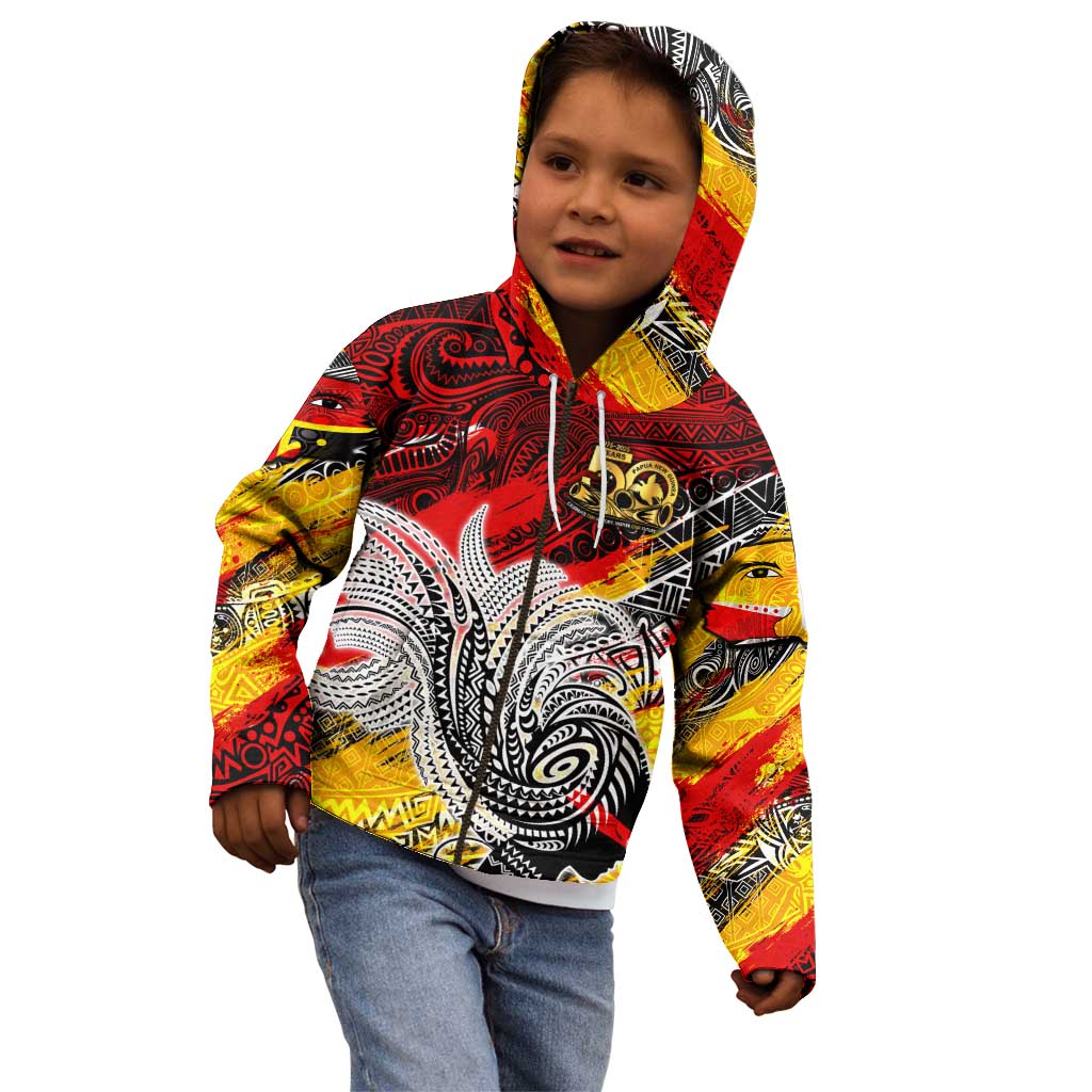 Papua New Guinea 50th Independence Day Kid Hoodie Celebrate Our History, Inspire Our Future DT02 - Polynesian Pride
