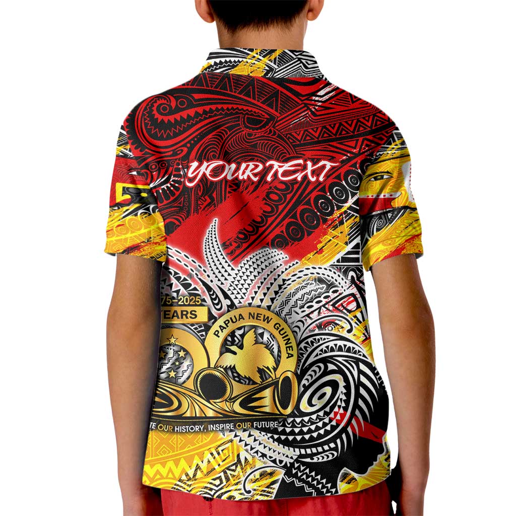 Papua New Guinea 50th Independence Day Kid Polo Shirt Celebrate Our History, Inspire Our Future DT02 - Polynesian Pride
