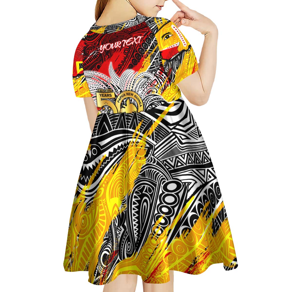 Papua New Guinea 50th Independence Day Kid Short Sleeve Dress Celebrate Our History, Inspire Our Future DT02 - Polynesian Pride