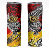 Papua New Guinea 50th Independence Day Skinny Tumbler Celebrate Our History, Inspire Our Future DT02 Art - Polynesian Pride