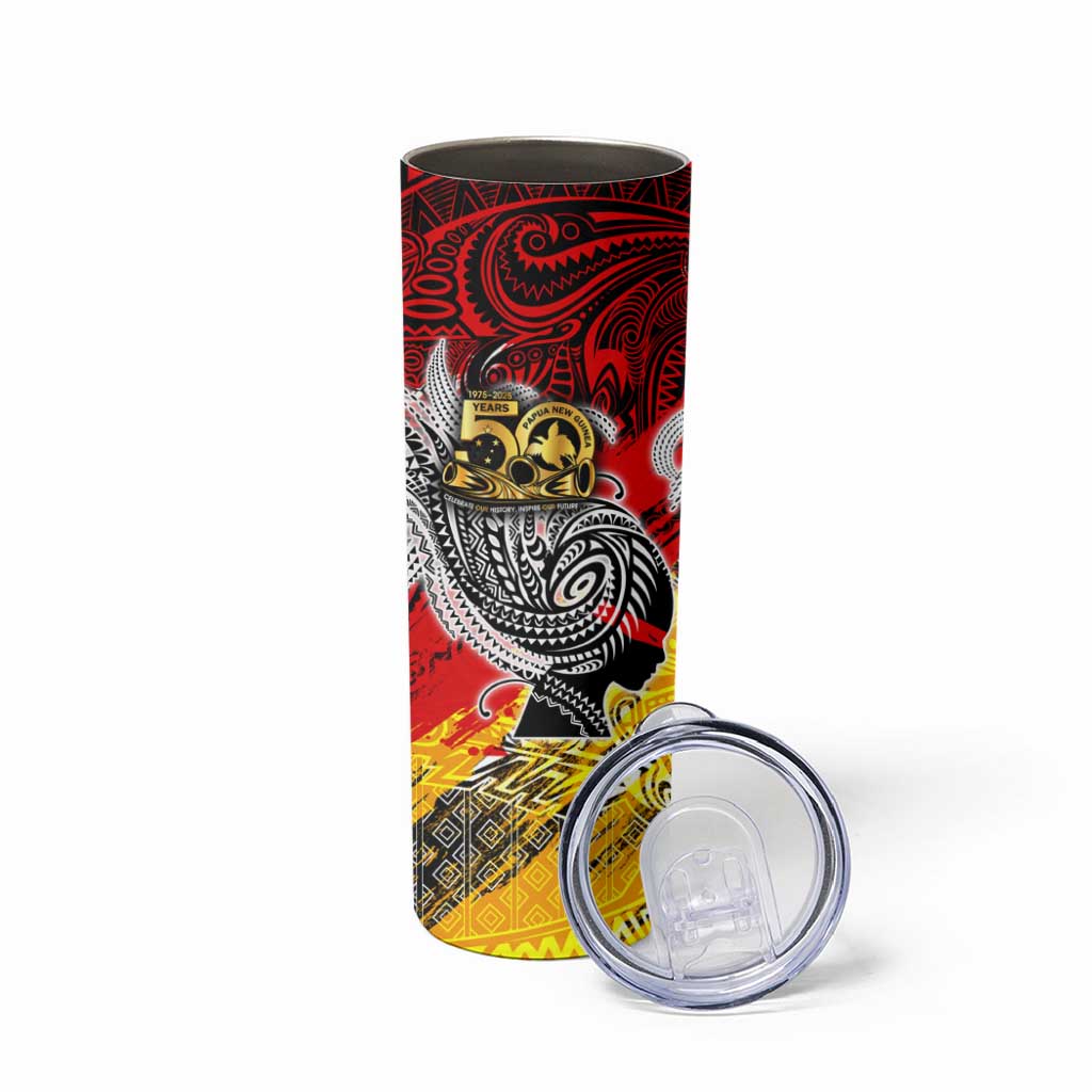 Papua New Guinea 50th Independence Day Skinny Tumbler Celebrate Our History, Inspire Our Future DT02 - Polynesian Pride