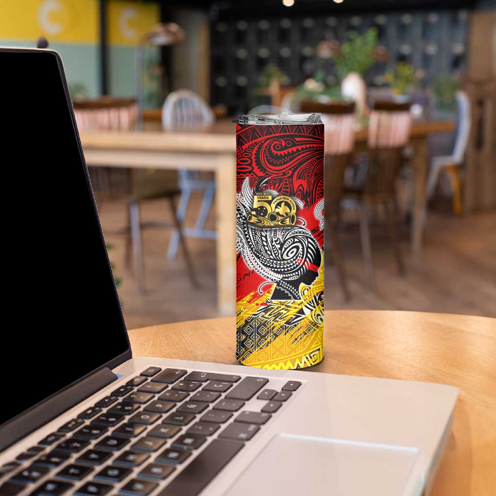 Papua New Guinea 50th Independence Day Skinny Tumbler Celebrate Our History, Inspire Our Future DT02 - Polynesian Pride