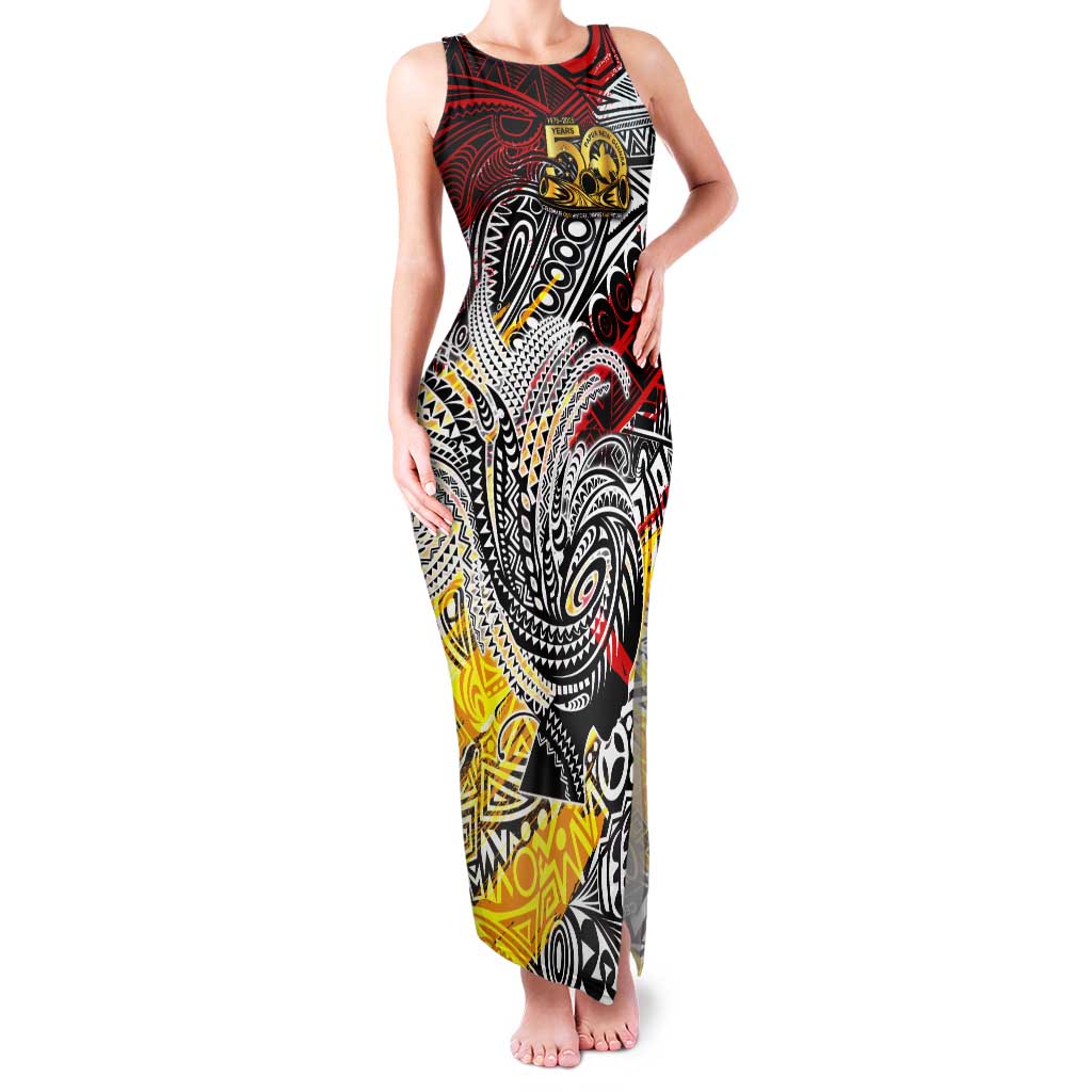 Papua New Guinea 50th Independence Day Tank Maxi Dress Celebrate Our History, Inspire Our Future DT02 Women Art - Polynesian Pride