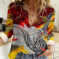 Papua New Guinea 50th Independence Day Women Casual Shirt Celebrate Our History, Inspire Our Future DT02 Female Art - Polynesian Pride