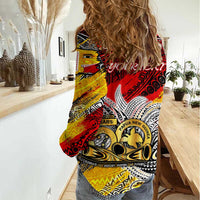 Papua New Guinea 50th Independence Day Women Casual Shirt Celebrate Our History, Inspire Our Future DT02 - Polynesian Pride