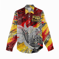 Papua New Guinea 50th Independence Day Women Casual Shirt Celebrate Our History, Inspire Our Future DT02 - Polynesian Pride