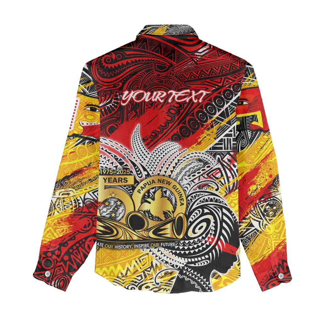 Papua New Guinea 50th Independence Day Women Casual Shirt Celebrate Our History, Inspire Our Future DT02 - Polynesian Pride