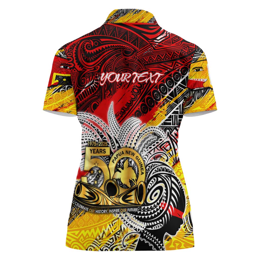 Papua New Guinea 50th Independence Day Women Polo Shirt Celebrate Our History, Inspire Our Future DT02 - Polynesian Pride