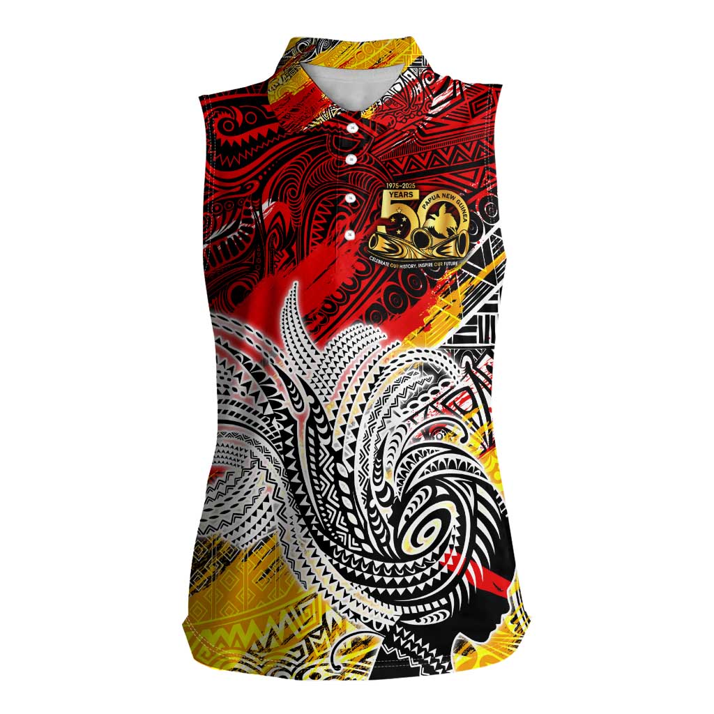 Papua New Guinea 50th Independence Day Women Sleeveless Polo Shirt Celebrate Our History, Inspire Our Future DT02 Female Art - Polynesian Pride