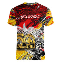 Papua New Guinea 50th Independence Day Women V-Neck T-Shirt Celebrate Our History, Inspire Our Future DT02 - Polynesian Pride