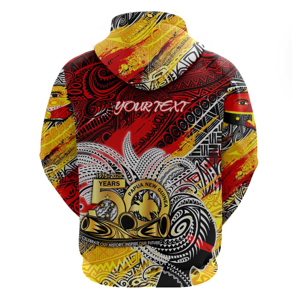 Papua New Guinea 50th Independence Day Zip Hoodie Celebrate Our History, Inspire Our Future DT02 - Polynesian Pride