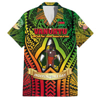 Vanuatu 45th Independence Anniversary Family Matching Off Shoulder Short Dress and Hawaiian Shirt Embracing Our Traditions Shaping Our Future DT02 Dad's Shirt - Short Sleeve Art - Polynesian Pride