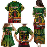 Vanuatu 45th Independence Anniversary Family Matching Puletasi and Hawaiian Shirt Embracing Our Traditions Shaping Our Future DT02 - Polynesian Pride