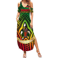 Vanuatu 45th Independence Anniversary Family Matching Summer Maxi Dress and Hawaiian Shirt Embracing Our Traditions Shaping Our Future DT02 Mom's Dress Art - Polynesian Pride