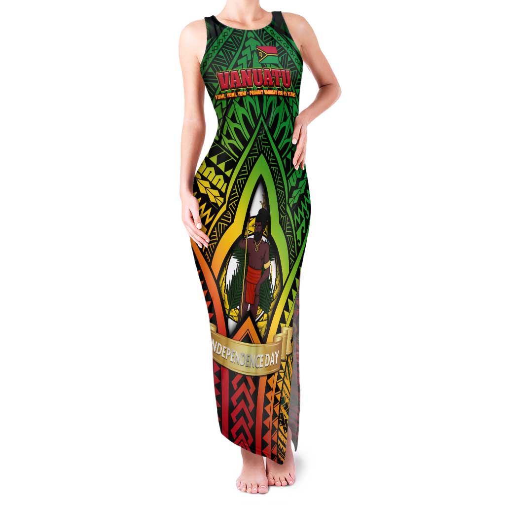 Vanuatu 45th Independence Anniversary Family Matching Tank Maxi Dress and Hawaiian Shirt Embracing Our Traditions Shaping Our Future DT02 Mom's Dress Art - Polynesian Pride