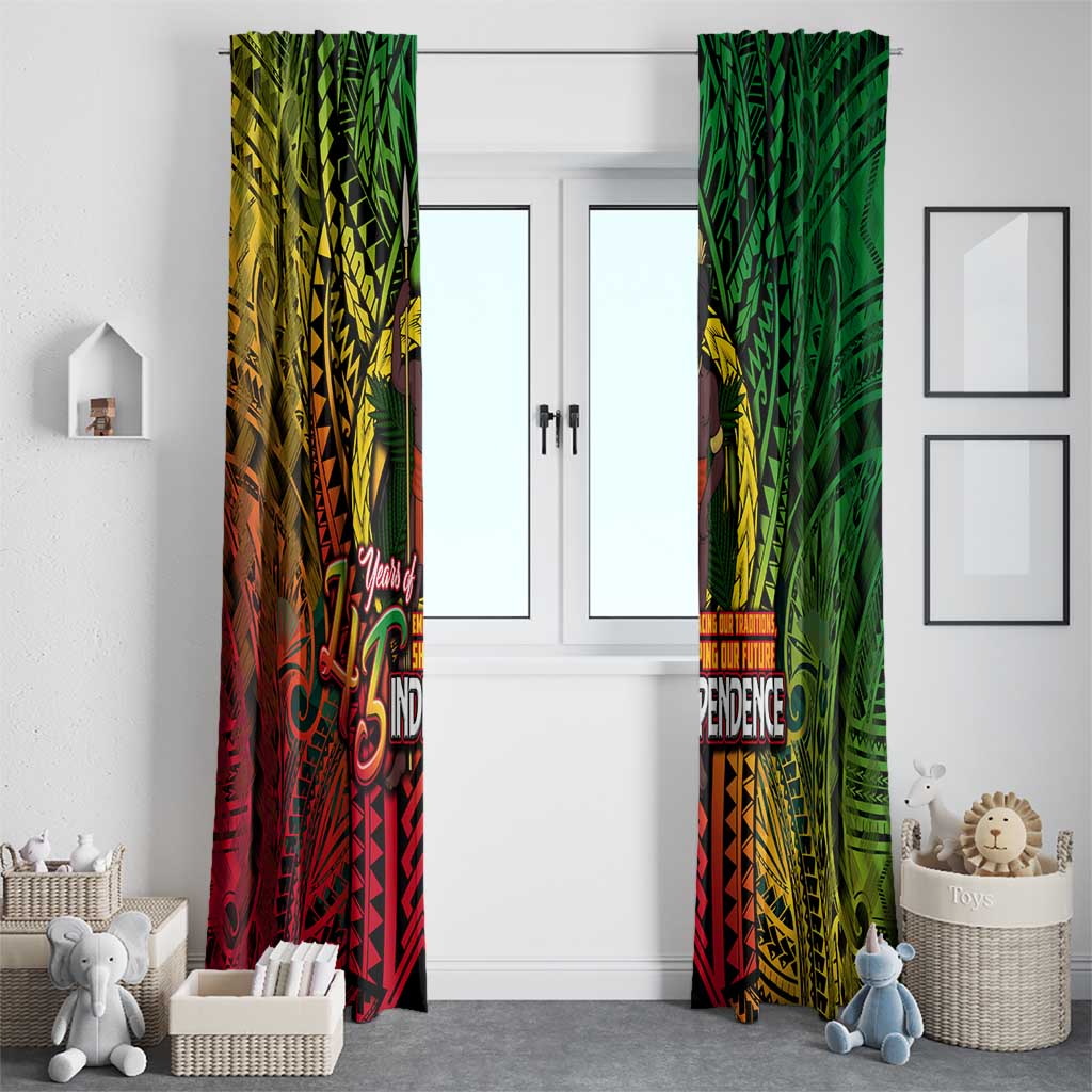 Vanuatu 45th Independence Anniversary Window Curtain Embracing Our Traditions Shaping Our Future