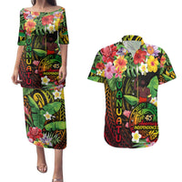 45th Anniversary of Freedom Vanuatu Couples Matching Puletasi and Hawaiian Shirt Island Pride Cultural Power Pacific Unity DT02 Art - Polynesian Pride