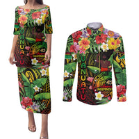 45th Anniversary of Freedom Vanuatu Couples Matching Puletasi and Long Sleeve Button Shirt Island Pride Cultural Power Pacific Unity DT02 Art - Polynesian Pride