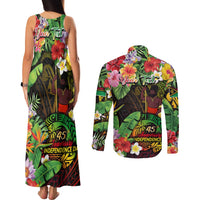 45th Anniversary of Freedom Vanuatu Couples Matching Tank Maxi Dress and Long Sleeve Button Shirt Island Pride Cultural Power Pacific Unity DT02 - Polynesian Pride