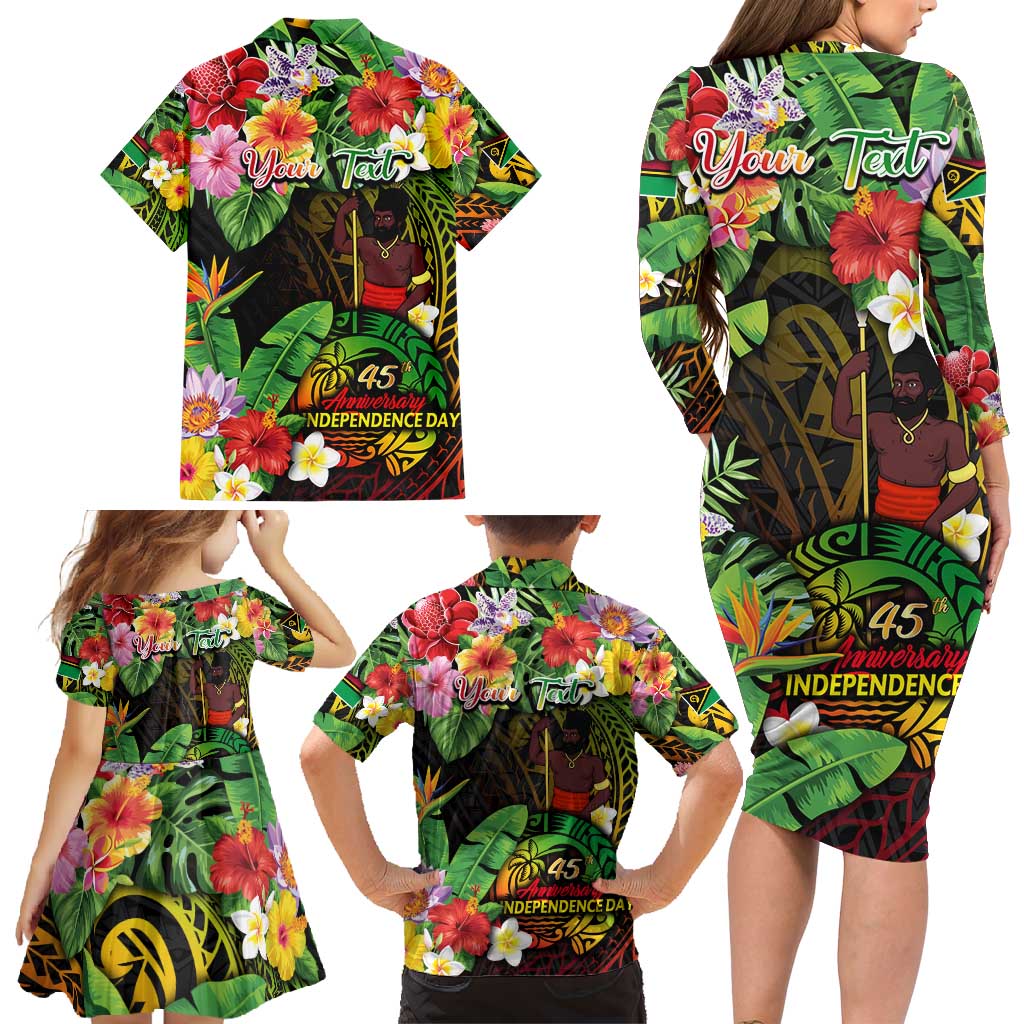 45th Anniversary of Freedom Vanuatu Family Matching Long Sleeve Bodycon Dress and Hawaiian Shirt Island Pride Cultural Power Pacific Unity DT02 - Polynesian Pride