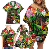 45th Anniversary of Freedom Vanuatu Family Matching Off Shoulder Short Dress and Hawaiian Shirt Island Pride Cultural Power Pacific Unity DT02 - Polynesian Pride