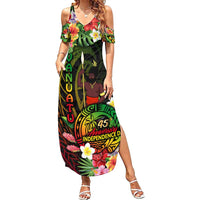 45th Anniversary of Freedom Vanuatu Family Matching Summer Maxi Dress and Hawaiian Shirt Island Pride Cultural Power Pacific Unity DT02 Mom's Dress Art - Polynesian Pride
