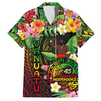 45th Anniversary of Freedom Vanuatu Family Matching Tank Maxi Dress and Hawaiian Shirt Island Pride Cultural Power Pacific Unity DT02 Dad's Shirt - Short Sleeve Art - Polynesian Pride