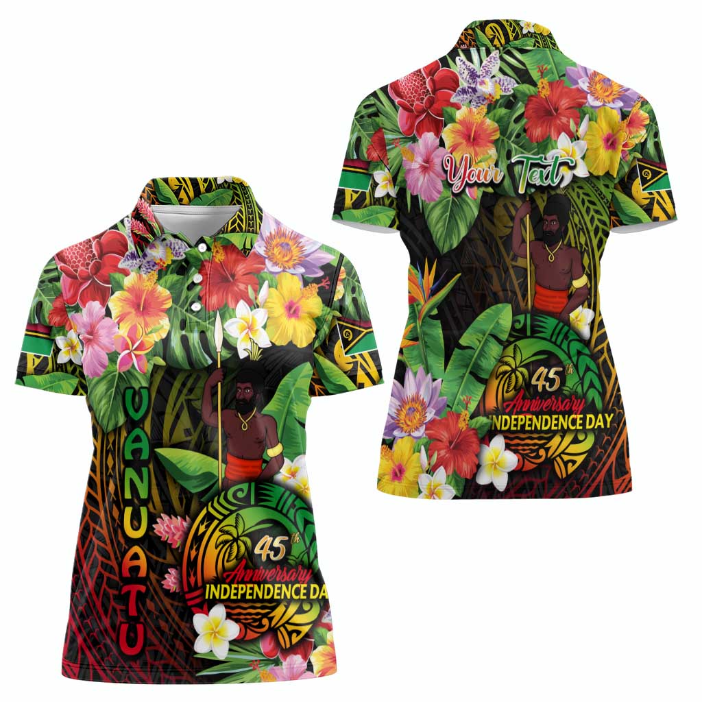 45th Anniversary of Freedom Vanuatu Women Polo Shirt Island Pride Cultural Power Pacific Unity DT02 - Polynesian Pride