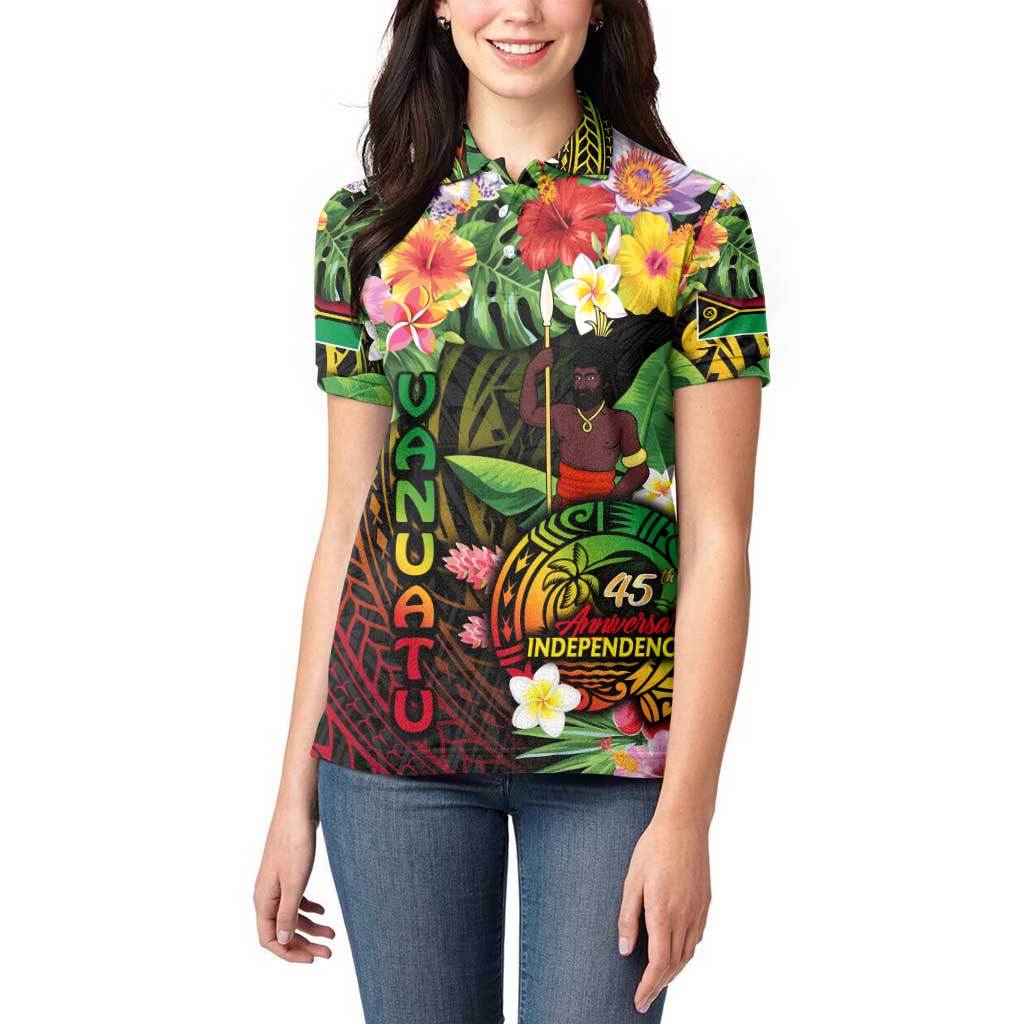 45th Anniversary of Freedom Vanuatu Women Polo Shirt Island Pride Cultural Power Pacific Unity DT02 - Polynesian Pride