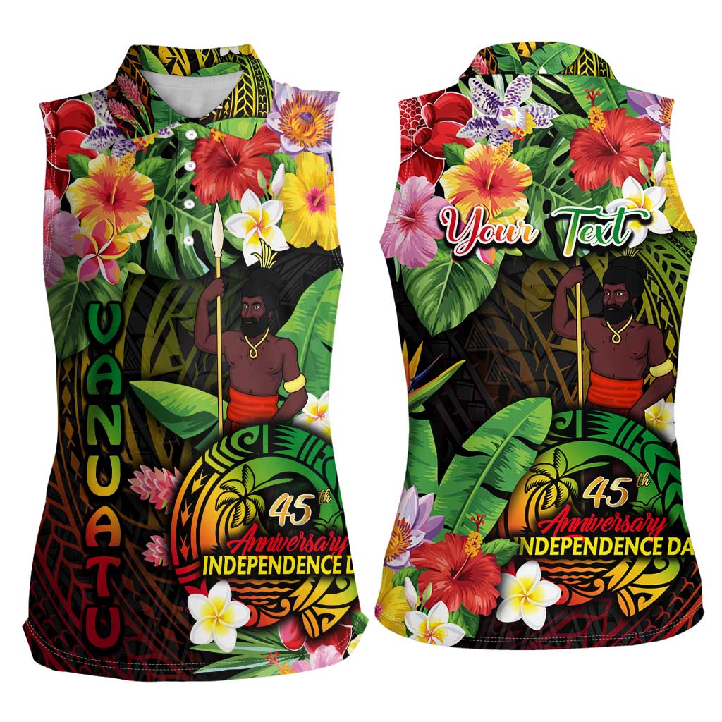 45th Anniversary of Freedom Vanuatu Women Sleeveless Polo Shirt Island Pride Cultural Power Pacific Unity DT02 - Polynesian Pride