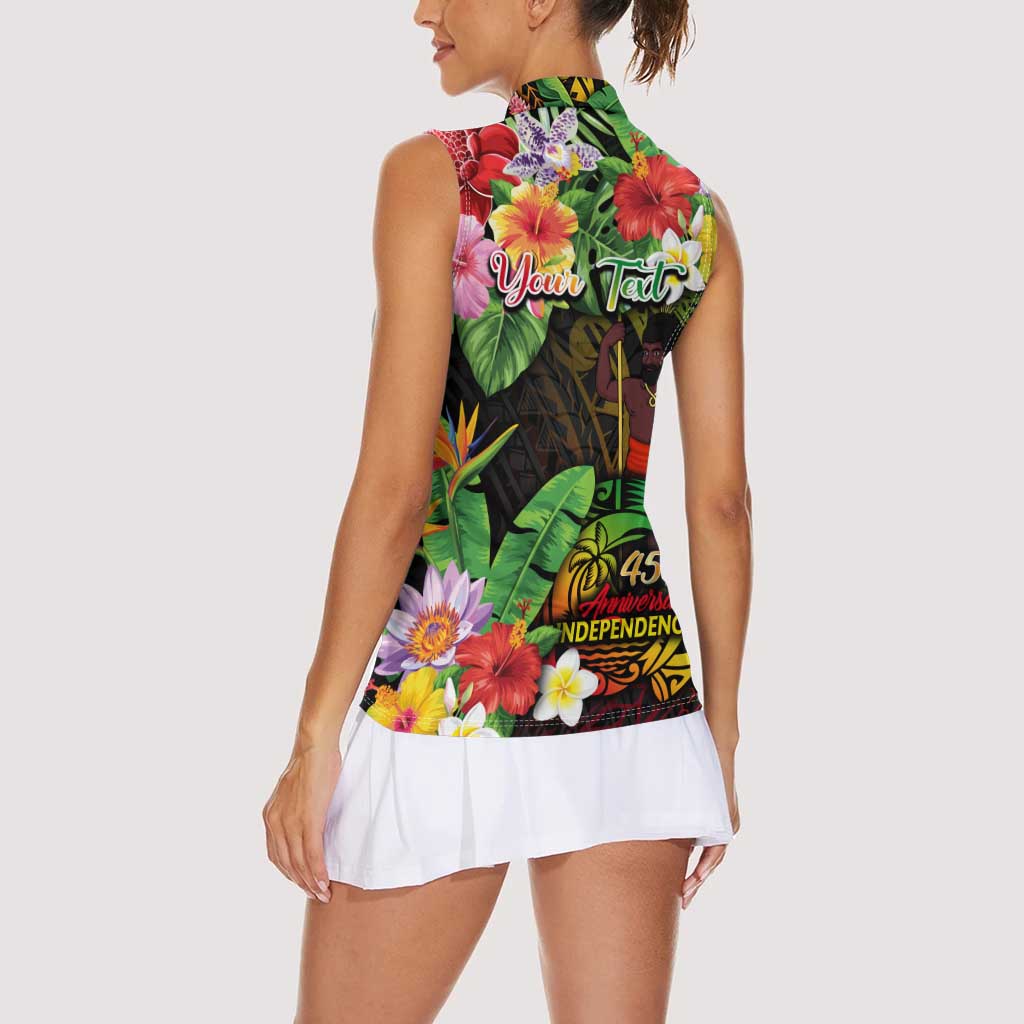 45th Anniversary of Freedom Vanuatu Women Sleeveless Polo Shirt Island Pride Cultural Power Pacific Unity DT02 - Polynesian Pride