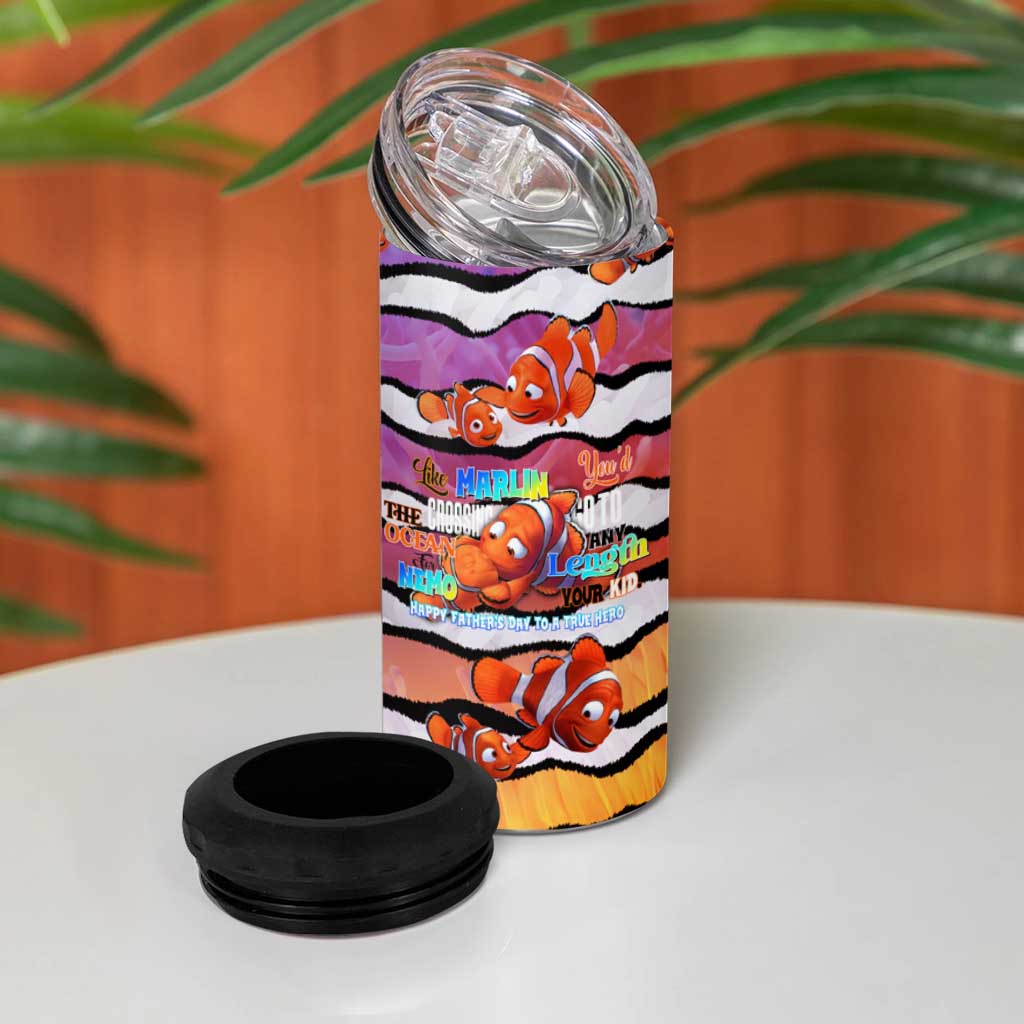 The Ocean Best Dad 4 in 1 Can Cooler Tumbler Like Marlin Happy Fathers Day To a True Hero DT02 - Polynesian Pride
