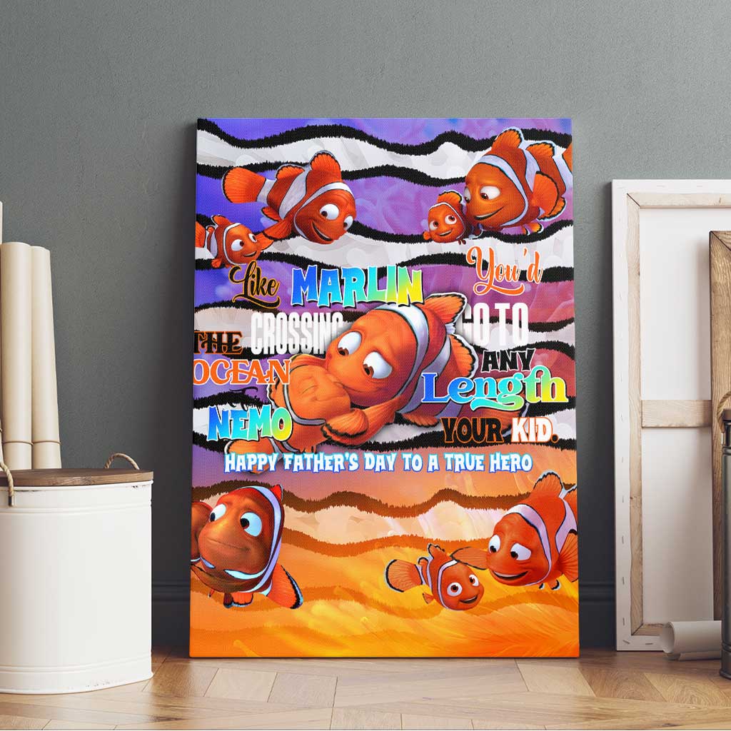 The Ocean Best Dad Canvas Wall Art Like Marlin Happy Fathers Day To a True Hero - Polynesian Pride