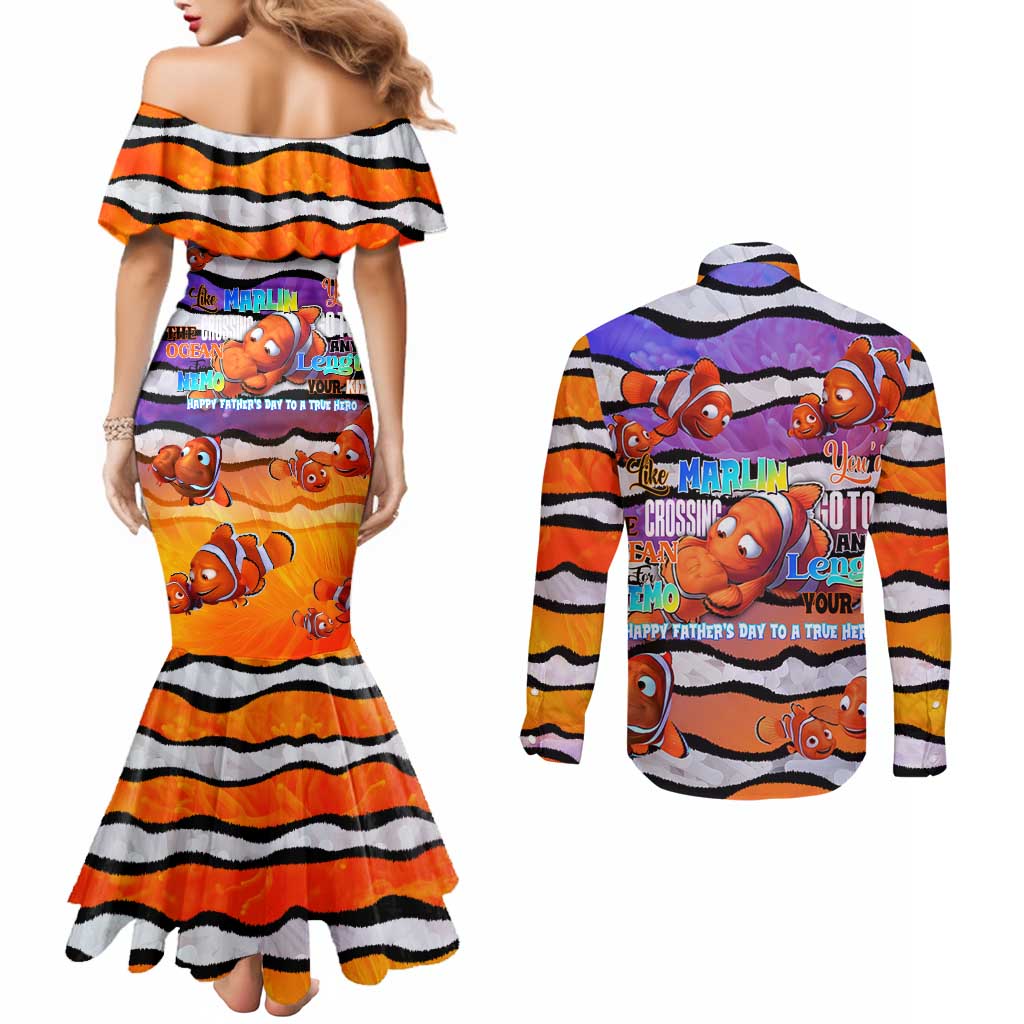 The Ocean Best Dad Couples Matching Mermaid Dress and Long Sleeve Button Shirt Like Marlin Happy Fathers Day To a True Hero DT02 - Polynesian Pride