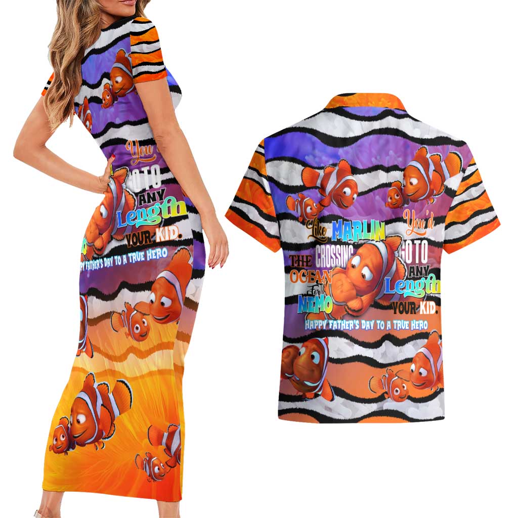 The Ocean Best Dad Couples Matching Short Sleeve Bodycon Dress and Hawaiian Shirt Like Marlin Happy Fathers Day To a True Hero DT02 - Polynesian Pride