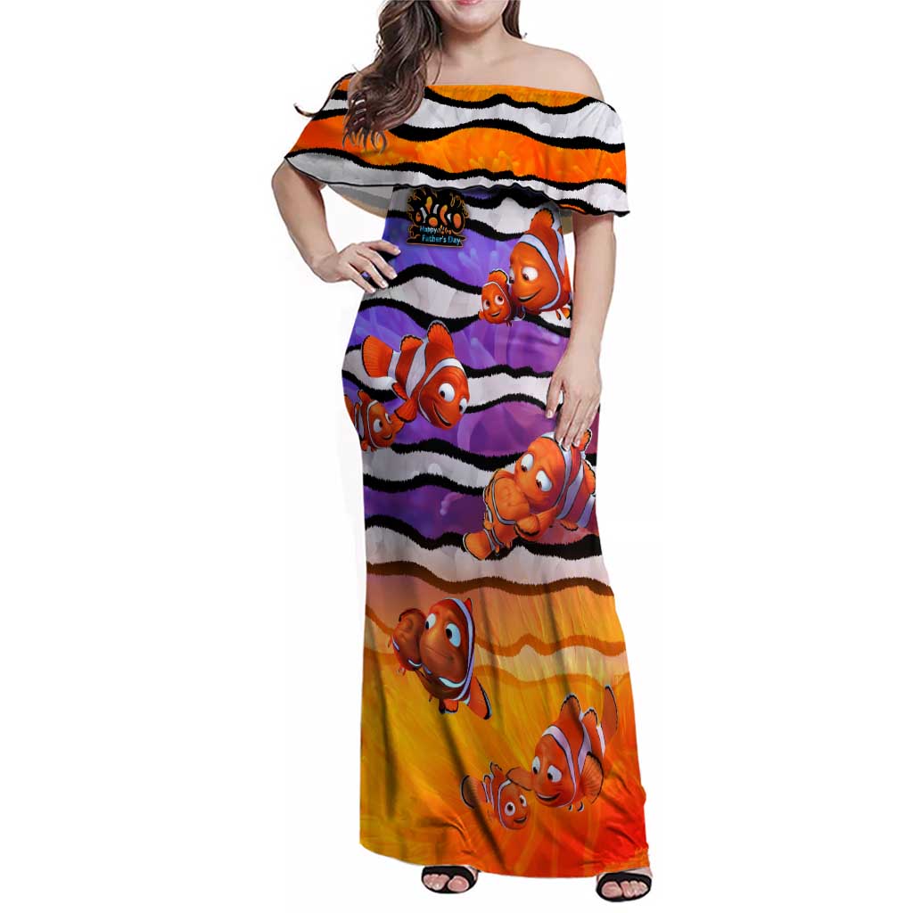 The Ocean Best Dad Family Matching Off Shoulder Maxi Dress and Hawaiian Shirt Like Marlin Happy Fathers Day To a True Hero DT02 Mom's Dress Art - Polynesian Pride