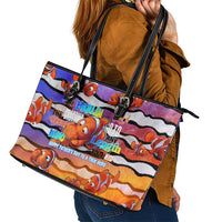 The Ocean Best Dad Leather Tote Bag Like Marlin Happy Fathers Day To a True Hero - Polynesian Pride