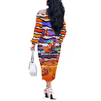 The Ocean Best Dad Off The Shoulder Long Sleeve Dress Like Marlin Happy Fathers Day To a True Hero DT02 - Polynesian Pride