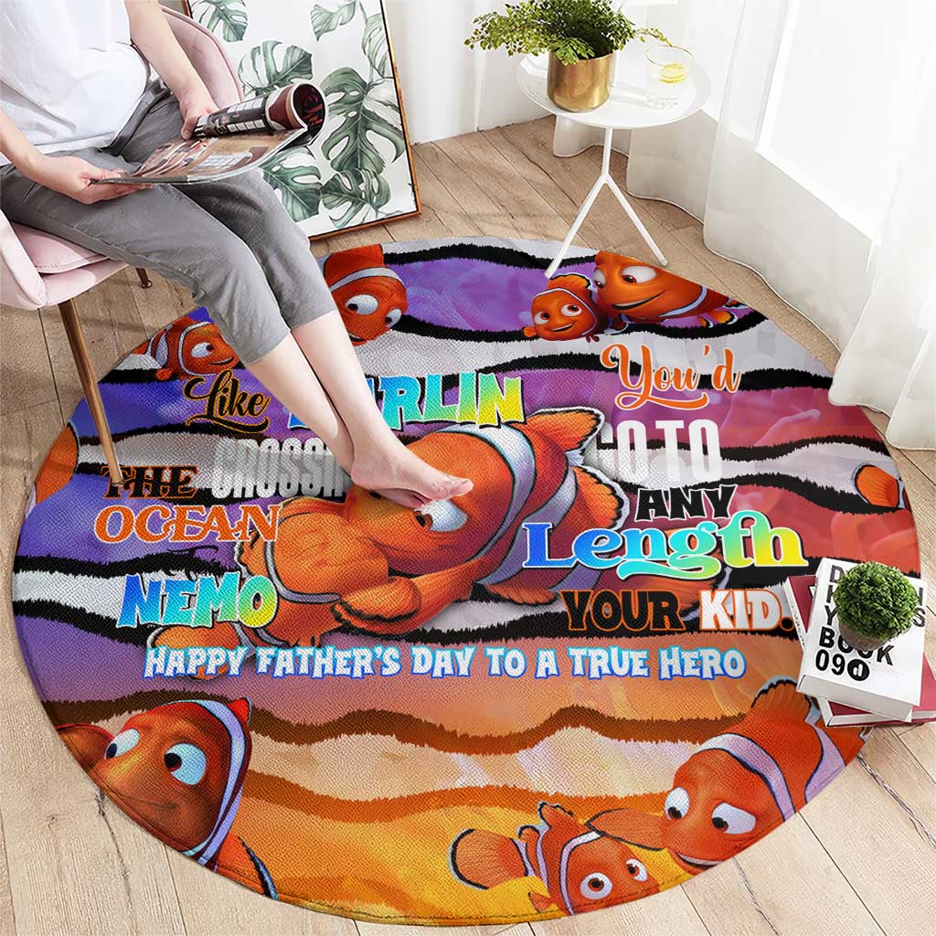 The Ocean Best Dad Round Carpet Like Marlin Happy Fathers Day To a True Hero - Polynesian Pride