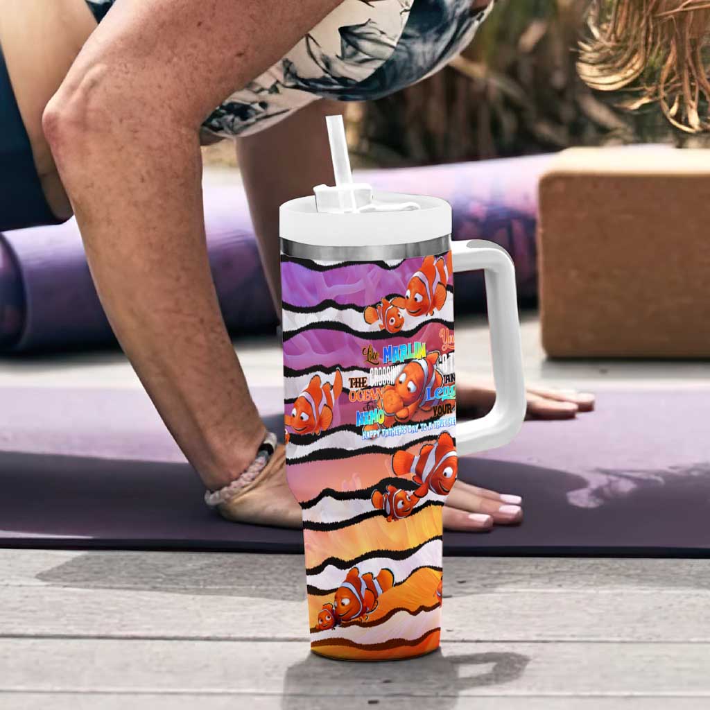 The Ocean Best Dad Tumbler With Handle Like Marlin Happy Fathers Day To a True Hero - Polynesian Pride