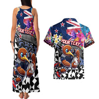 Personalized Kiwi New Zealand Rugby Couples Matching Tank Maxi Dress and Hawaiian Shirt Kiwis Mascot Tropical Pattern DT02 - Polynesian Pride