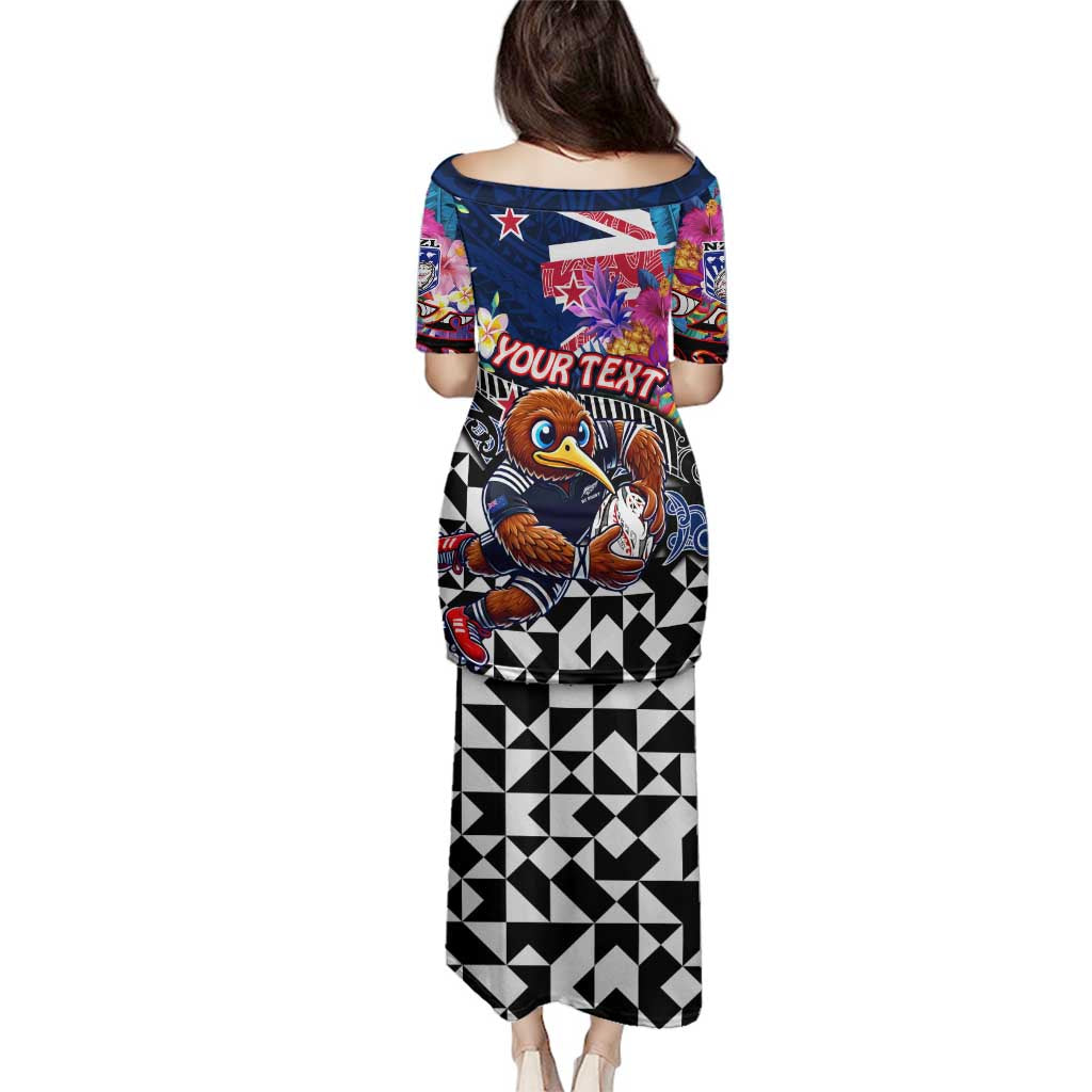 Personalized Kiwi New Zealand Rugby Family Matching Puletasi and Hawaiian Shirt Kiwis Mascot Tropical Pattern DT02 - Polynesian Pride